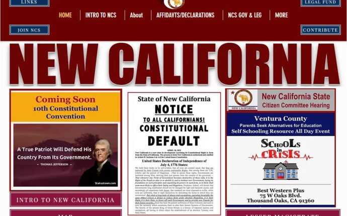 New California State Intending to Separate from California.